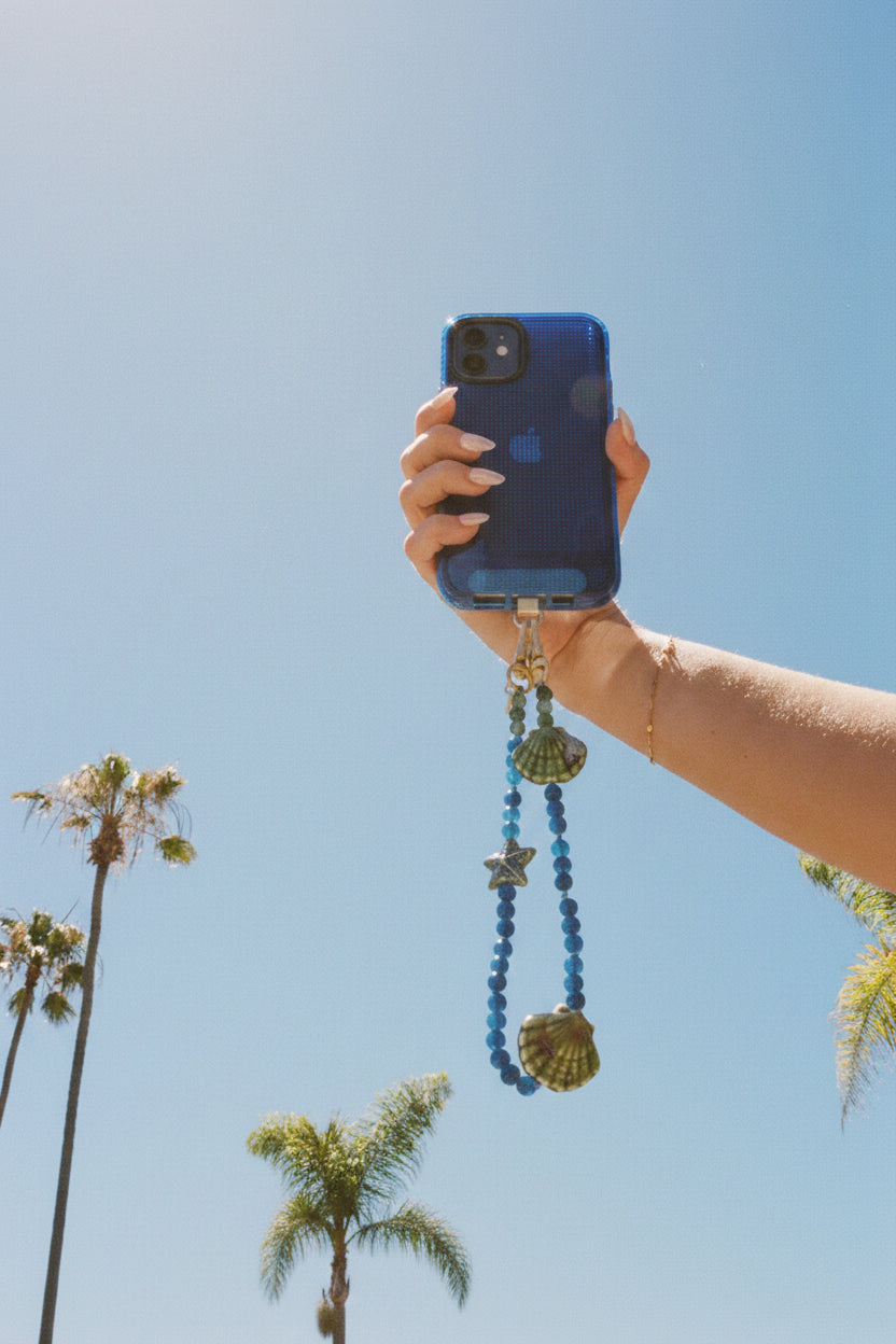 Exclusive: Seashell & Starfish Phone Chain, Blue Beach