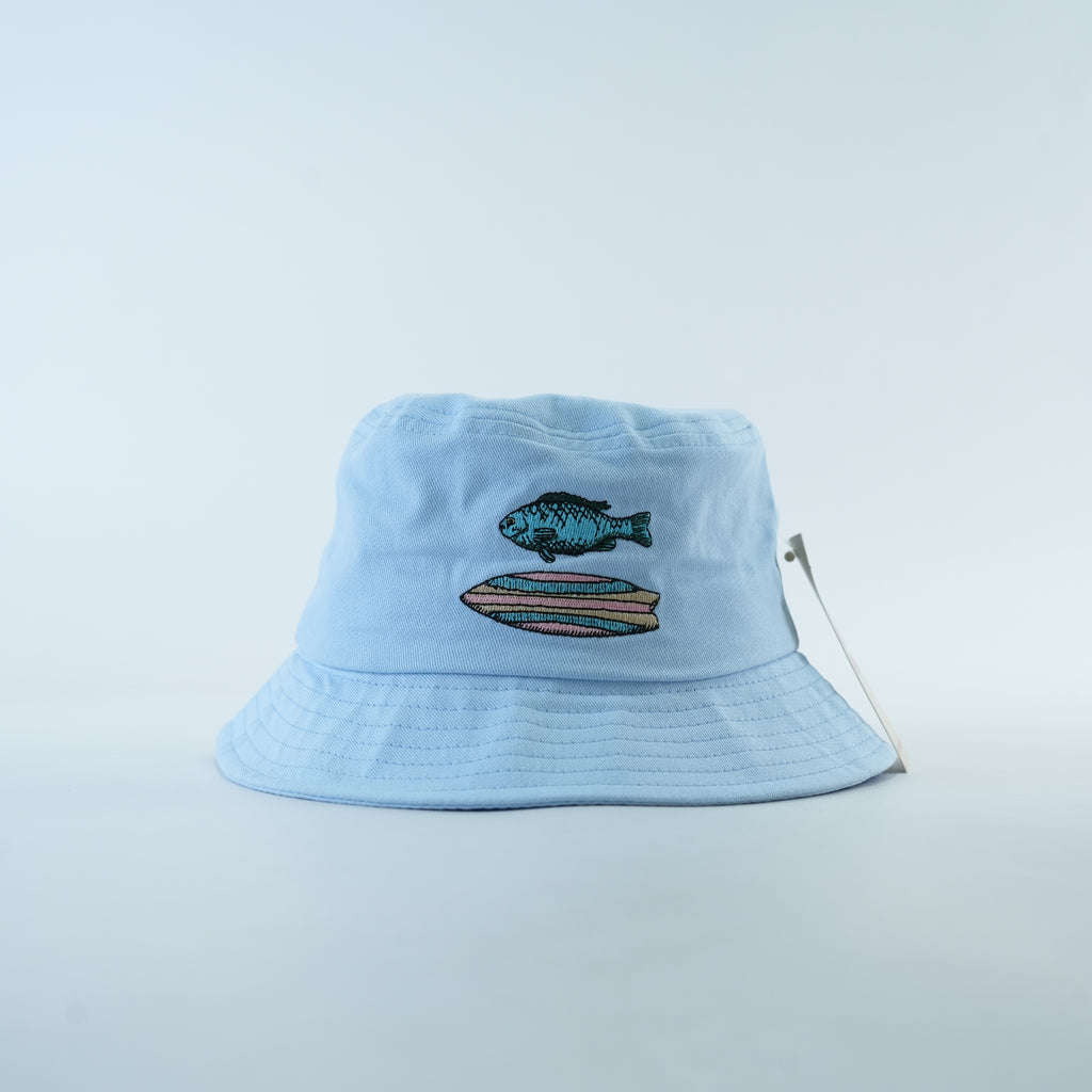 Toddler: Fish & Fish Surfboard Embroidered Bucket Hat