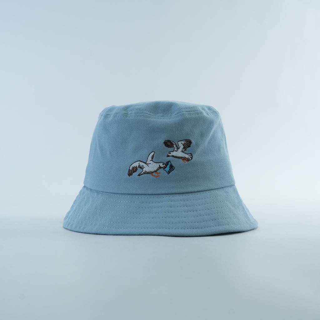 Toddler: Seagulls Stealing Chips Embroidered Bucket Hat