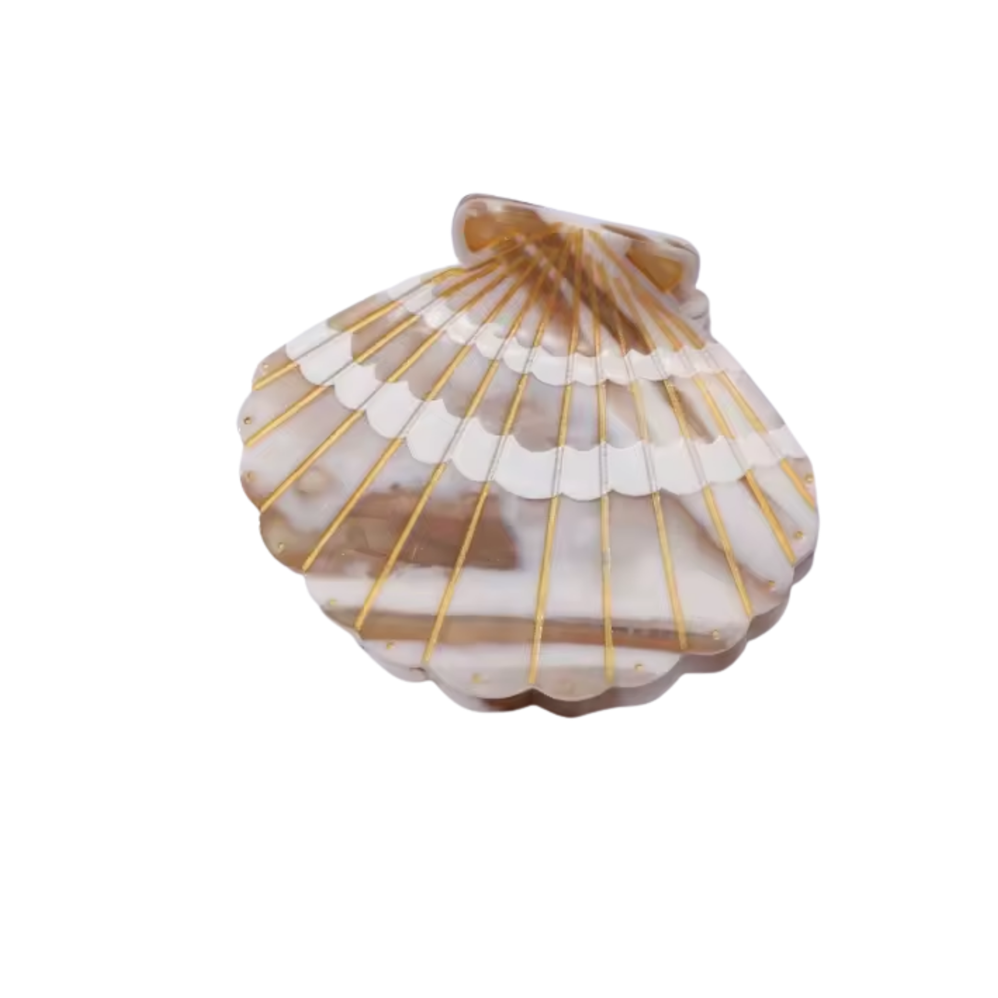 Hand Painted Scallop Shell Hair Clip
