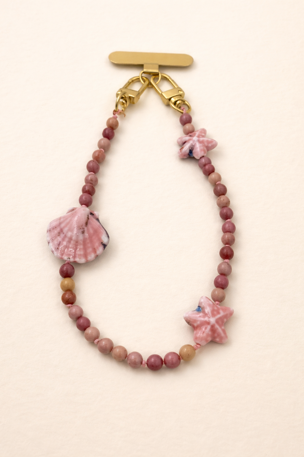 Exclusive: Seashell & Starfish Phone Chain, Pink Beach