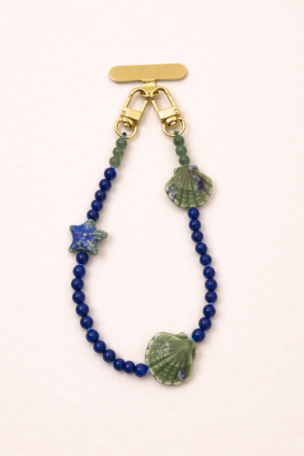 Exclusive: Seashell & Starfish Phone Chain, Blue Beach