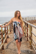 Hand-Drawn Seashell Sarong, Black