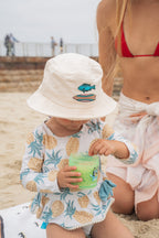 Toddler: Fish & Fish Surfboard Embroidered Bucket Hat