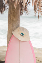 Fish & Fish Surfboard Embroidered Bucket Hat