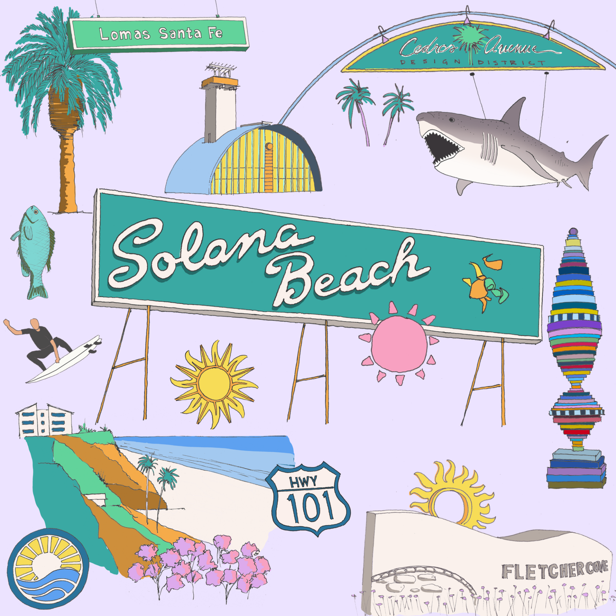Solana Beach Landmark Bag