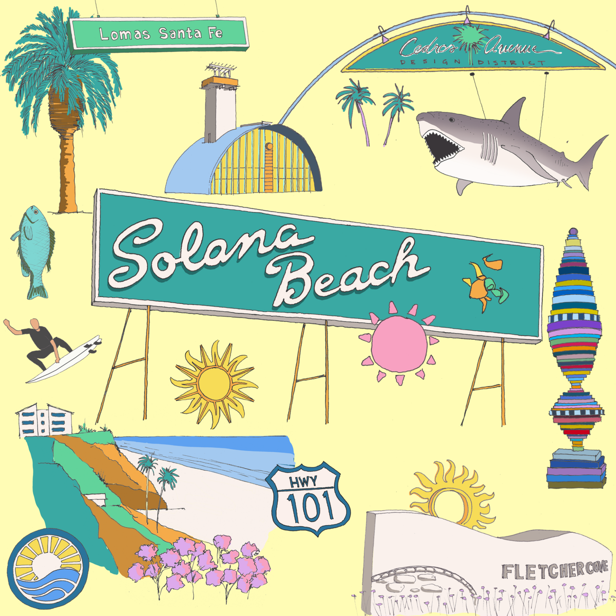 Solana Beach Landmark Bag